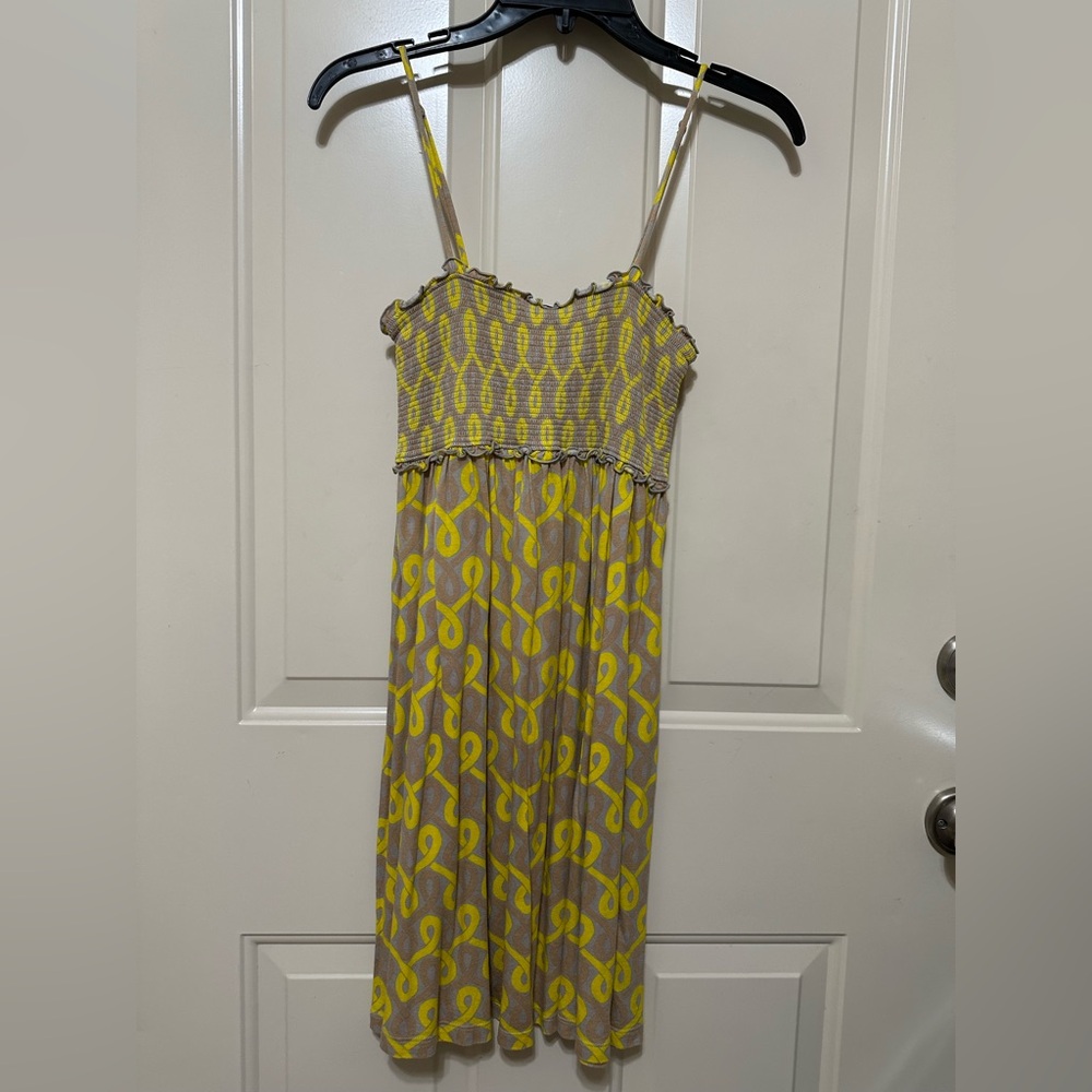 Vintage Juicy Couture Yellow and Gray Patterned Dress